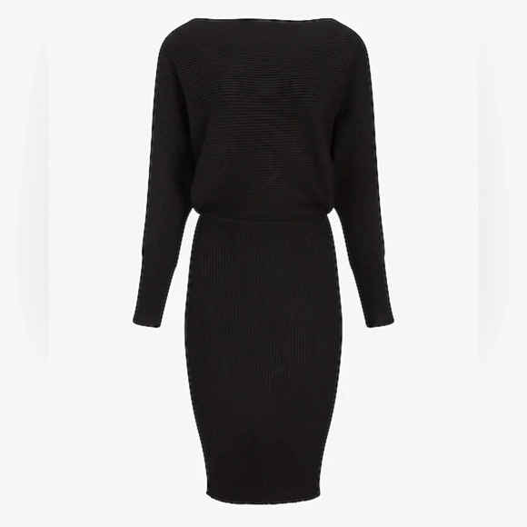 Express Stretch Rib Knit Midi Sweater Dress - Picture 3 of 11